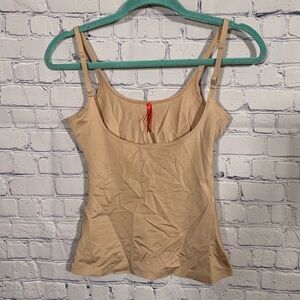 Spanx Womens Suit Your Fancy Open-Bust Camisole Beige Size L Shapewear Slimming